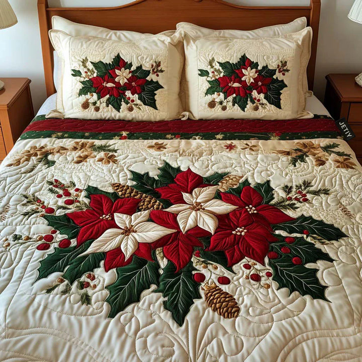 Poinsettia varázsa | 3 Részes Párnázott Ágynemű Szett