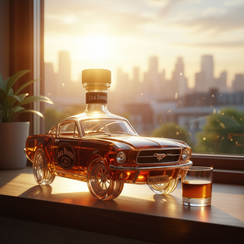 Mustang Kiadás | Dekoratív Whisky Üveg – Különleges Ajándék